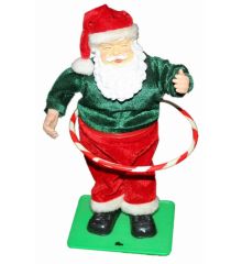 Χριστουγεννιάτικος Διακοσμητικός Πλαστικός Άγιος Βασίλης με Στεφάνι, Ήχο και Κίνηση, Πολύχρωμος (35cm)