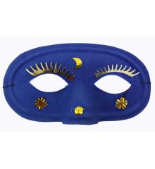 Αποκριάτικο Αξεσουάρ Μπλε Μάσκα Ματιών με Χρυσά Φρύδια