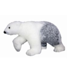 Χριστουγεννιάτικη Αρκούδα Λευκή με Γκρι, 25cm