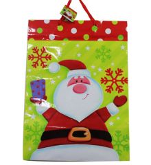 Χριστουγεννιάτικη Τσάντα με Άγιο Βασίλη και Χιονονιφάδες, 45cm