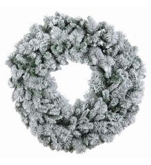 Χριστουγεννιάτικο Πράσινο Στεφάνι Χιονισμένο (75cm)