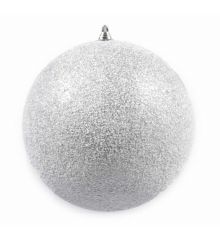 Χριστουγεννιάτικη Μπάλα Οροφής, Ασημί με Στρας (13cm)
