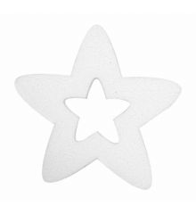 Χριστουγεννιάτικο Κρεμαστό Διακοσμητικό Λευκό Αστέρι Οροφής, με Σχέδιο Αστέρι (25cm)