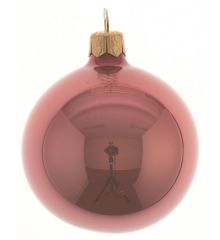 Χριστουγεννιάτικη Μπάλα Γυάλινη Ροζ, Γυαλιστερή (8cm)
