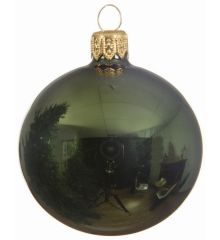 Χριστουγεννιάτικη Μπάλα Γυάλινη Πράσινη Γυαλιστερή (8cm)