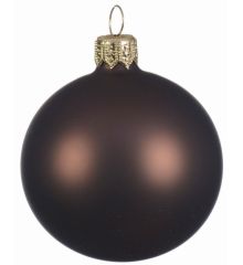Χριστουγεννιάτικη Μπάλα Γυάλινη Καφέ, Ματ (8cm)