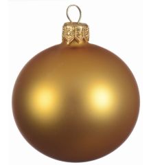 Χριστουγεννιάτικη Γυάλινη Μπάλα Χρυσή, Ματ (8cm)