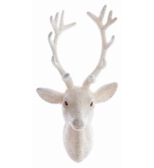 Χριστουγεννιάτικο Πλαστικό Κρεμαστό Λευκό Κεφάλι Ταράνδου (18cm)
