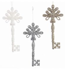 Χριστουγεννιάτικο Πλαστικό Κλειδί με Στρας - 3 Χρώματα (16cm)