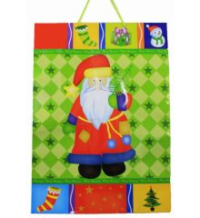 Χριστουγεννιάτικη Τσάντα με Άγιο Βασίλη, Δώρα και Αστεράκια (55cm)