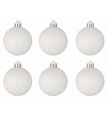 Χριστουγεννιάτικες Μπάλες Λευκές Περλέ - Σετ 6 τεμ. (6cm)