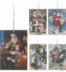 Χριστουγεννιάτικο Κρεμαστό Στολίδι Ξύλινο, με Ζωγραφιές σε 5 Σχέδια (15cm) - 1 Τεμάχιο