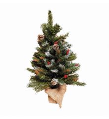 Χριστουγεννιάτικο Επιτραπέζιο Δέντρο με Κουκουνάρια και Γκι (60cm)