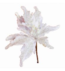Χριστουγεννιάτικο Διακοσμητικό Λουλούδι, Λευκό με Στρας (15cm)