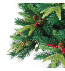 Χριστουγεννιάτικο Δέντρο FORBES SLIM FIR με Γκι και Κουκουνάρια (2,4m)