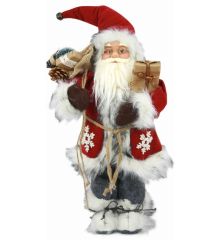 Χριστουγεννιάτικος Διακοσμητικός Πλαστικός Άγιος Βασίλης με Δώρα Κόκκινος (45cm)