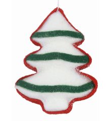 Χριστουγεννιάτικο Δεντράκι Οροφής Λευκό, με Πράσινα και Κόκκινα Σχέδια (18cm)