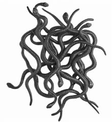 Αποκριάτικο Αξεσουάρ Φίδια Μαύρα - Σετ 12 Τεμαχίων (12cm)