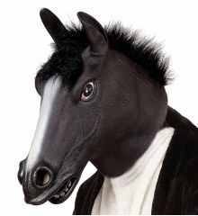 Αποκριάτικο Αξεσουάρ Μάσκα Latex  Άλογο Μαύρο