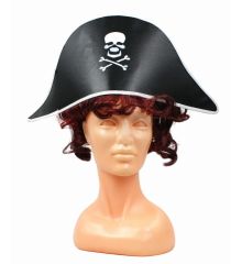 Αποκριάτικο Αξεσουάρ Καπέλο Πειρατή με Κόκκινα Μαλλιά
