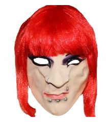 Αποκριάτικο Αξεσουάρ Μάσκα Latex Punk Κοκκινομάλλα