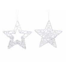 Χριστουγεννιάτικα Μεταλλικά Αστέρια Οροφής, με Πούλιες - 2 Σχέδια (15cm)