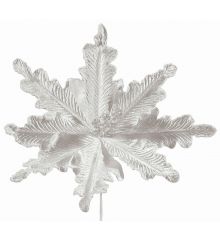 Χριστουγεννιάτικο Λουλούδι Λευκό, Υφασμάτινο (27cm)