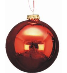 Χριστουγεννιάτικη Μπάλα Γυάλινη Γυαλιστερή, Κόκκινη (10cm)