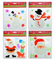 Χριστουγεννιάτικα Αυτοκόλλητα Τζελ Τζαμιού - 4 Σχέδια (19cm)