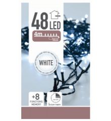 48 Λευκά Ψυχρά Φωτάκια LED Μπαταρίας Εξωτερικού Χώρου, με 8 Προγράμματα και Χρονοδιακόπτη (3,5m)