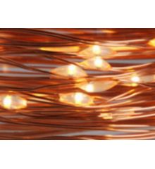 100 Λευκά Θερμά Φωτάκια LED Copper, με Μπαταρία (5m)