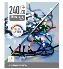240 Color Switch Πολύχρωμα - Λευκά Ψυχρά Φωτάκια LED Εξωτερικού Χώρου, με 10 Προγράμματα 31V (24m)