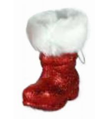 Χριστουγεννιάτικο Κρεμαστό Στολίδι Πλαστικό, Μπότα Κόκκινη με Γουνάκι (11cm)