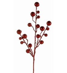 Χριστουγεννιάτικα Διακοσμητικά Κλαδιά Καφέ - Κόκκινο (62cm)