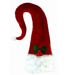 Χριστουγεννιάτικος Σκούφος Άγιου Βασίλη, με Γκι (50cm)