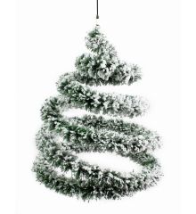 Χριστουγεννιάτικο Χιονισμένο Δεντράκι Οροφής Σπιράλ (43cm)