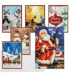 Κάρτες Χριστουγέννων με Χριστουγεννιάτικα Σχέδια και Φάκελο (20cm)