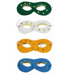 Αποκριάτικο Αξεσουάρ Μάσκα Ματιών με Χρυσά Φρύδια και Πούλιες (4 χρώματα)