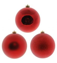 Χριστουγεννιάτικες Μπάλες Οροφής, Κόκκινη - 3 Σχέδια (15cm)
