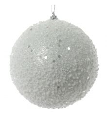 Χριστουγεννιάτικη Μπάλα Λευκή Οροφής, με Χιόνι (20cm)