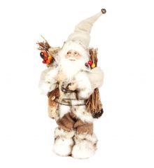 Χριστουγεννιάτικος Διακοσμητικός Πλαστικός Άγιος Βασίλης, με Σάκο και Κλαδάκια (30cm) - 1 Τεμάχιο