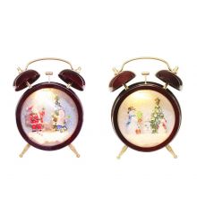 Χριστουγεννιάτικες Χιονόμπαλες, Ρολόι με Φως και Ήχο - 3 Σχέδια (18cm)