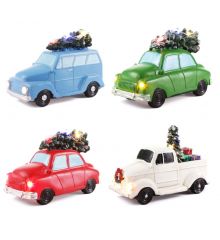 Χριστουγεννιάτικα Διακοσμητικά Αυτοκινητάκια με 9 LED - 4 Χρώματα (12cm)