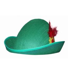 Αποκριάτικο Αξεσουάρ Πράσινο Καπέλο με Λουλούδι και Φτερό
