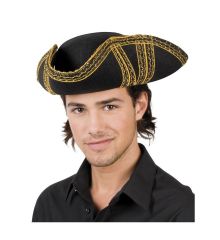 Αποκριάτικο Αξεσουάρ Καπέλο Πειρατη με Χρυσές Λεπτομέρειες