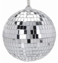 Χριστουγεννιάτικη Μπάλα Ασημί Disco (12cm)