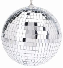 Χριστουγεννιάτικη Μπάλα Οροφής Ασημί Disco (18cm)