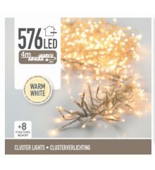 576 Λευκά Θερμά Φωτάκια LED Φοίνικας Εξωτερικού Χώρου, με 8 Προγράμματα (4m)