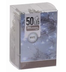 50 Λευκά Ψυχρά Φωτάκια LED Μπαταρίας (5m)