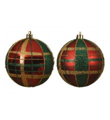 Χριστουγεννιάτικη Μπάλα Κόκκινη με Στρας - 2 Χρώματα (8cm)